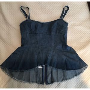 Sexy jeans top with flare bottom.